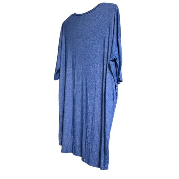 LULAROE SHORT SLV PULL-OVER RND NECK T-SHIRT/TOP, WOMENS, L (EXTRA LONG), BLUE - Picture 5 of 9